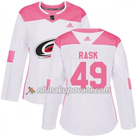 Carolina Hurricanes Dresy Victor Rask 49 Bílá 2017-2018 Adidas Růžová Fashion Authentic - Dámské